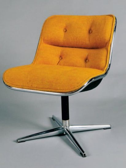 CHARLES POLLOCK Edition KNOLL International (Circa 1965) Chaise à assise baquée en...