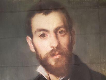  PORTRAIT d'Alexandre BLANCHARD 
Pastel sur toile 
51 x 44.5 cm 
Avec cadre : 68...