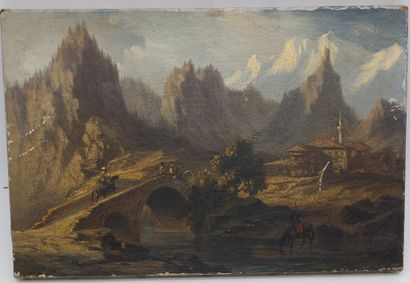 null Eugène FLANDIN (1809-1876) ?

Paysage animé 

huile sur toile 

signé en bas...