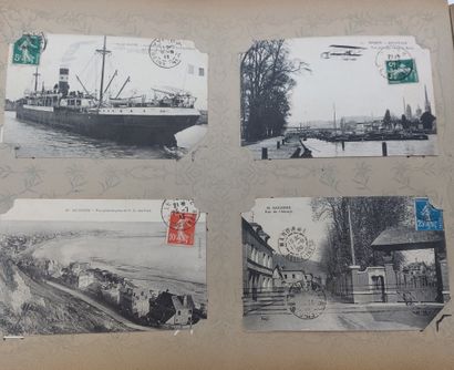 null ALBUM de cartes postales anciennes (vue de Paris, le Havre, Orléans etc)