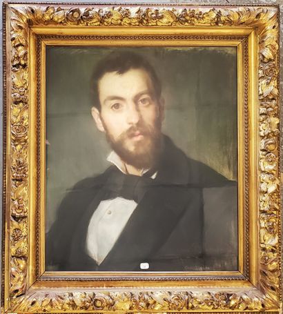  PORTRAIT d'Alexandre BLANCHARD 
Pastel sur toile 
51 x 44.5 cm 
Avec cadre : 68...