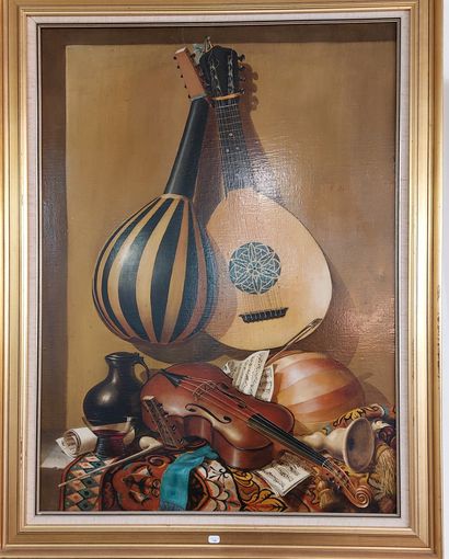 null Jean Pierre Poidevin

Lot de deux tableaux

"Instruments de musique" et "Corbeille...