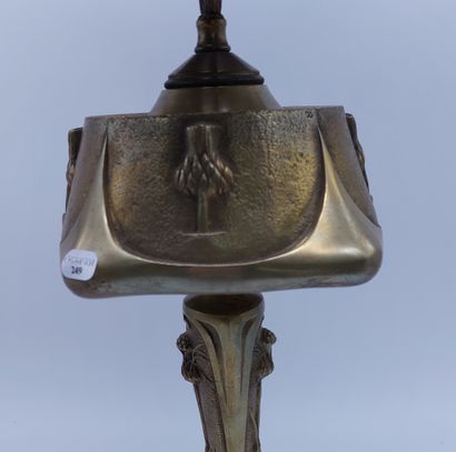 null Georges LELEU (1883-1961)

Lampe de bureau en bronze, abat-jour en laiton, à...