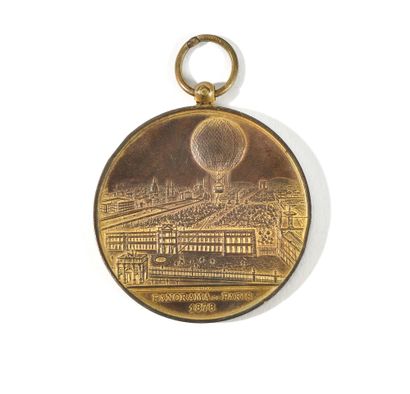 null THE TUILERIES.

Medal to suspend in gilded bronze.

Obverse: Panorama of Paris...