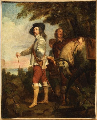 null VAN DYCK, AFTER.

King Charles I of England, hunting.

Oil on canvas (restoration).

40...