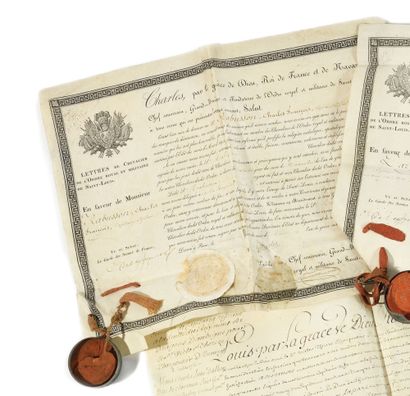 null PATENT OF KNIGHT OF THE ORDER OF SAINT LOUIS IN THE NAME OF CHARLES RABUSSON,...
