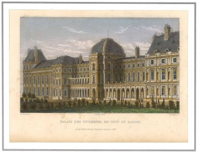 null SET OF 13 ENGRAVINGS, including 8 in color, on the Tuileries Palace under the...