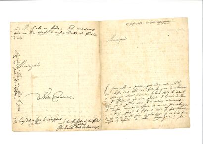 null VAN HORNE (WILLEM ADRIAAN).

Autograph letter signed, mostly figured, [addressed...
