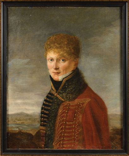 ECOLE FRANCAISE VERS 1815 
Portrait d’officier...