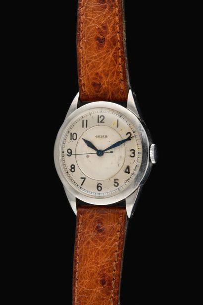 null JAEGER Classic. Ref: 63442. About 1960. Steel city watch, white dial signed...
