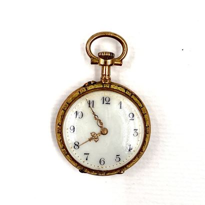 null WATCH OF GOUSSET holding a white bottom, Arabic numerals. The obverse with chased...