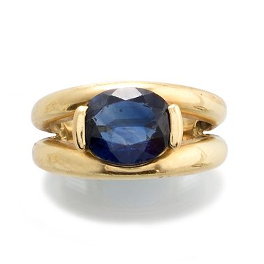 RING holding a sapphire of approximately...