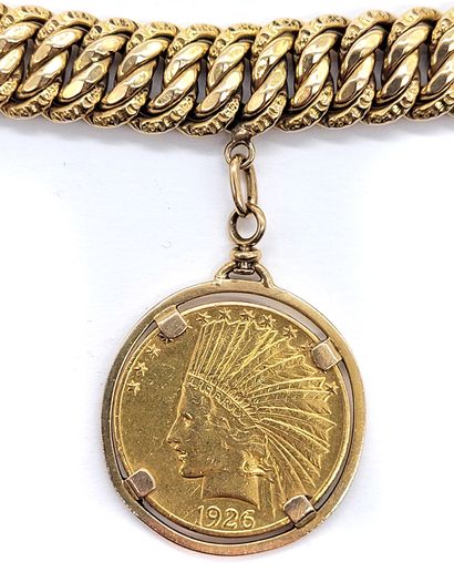 null BRACELET holding an American mesh decorated with a 10 American dollar coin of...