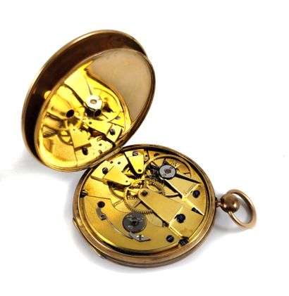 null 
POCKET WATCH

gilded bottom, Roman numerals. Mechanical movement with manual...