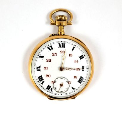 null GOSPEL WATCH white back, Roman numeral, seconds at 6 o'clock. Mechanical movement...