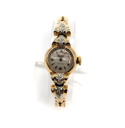 null FIAMOR WATCH holding a round dial, white background, stick indexes and Arabic...