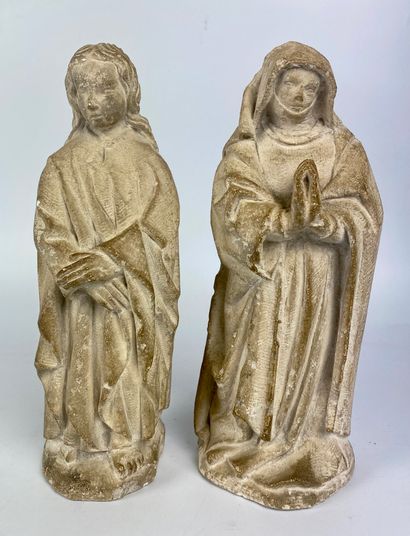 null FRANCE, early 20th century in the Gothic style Virgin and Saint John of Calvary...