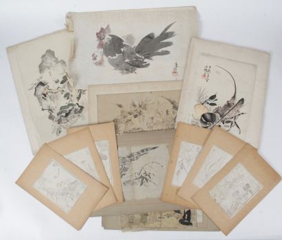 JAPON, XIXe siècle Lot de vingt estampes...
