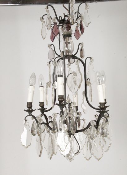 CAGE LIGHTS OF LOUIS XV STYLE, with six arms...