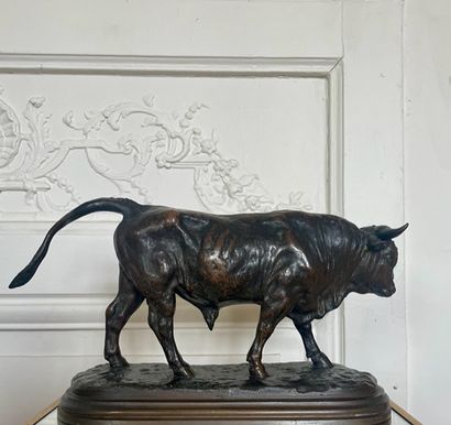 null Rosa BONHEUR (1822-1899) Le taureau marchant Bronze à patine brune signé sur...