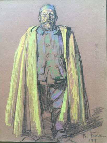 null Raphaël FREIDA (1877-?) Etudes de personnages Carnet de 33 dessins (pastel sur...