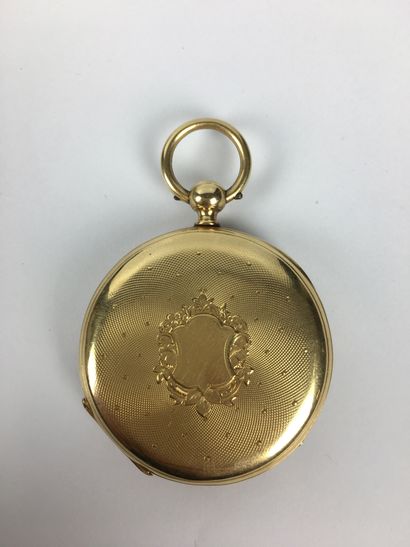 Gold GOSPEL WATCH. Case with the shape. Diameter : 42 mm Gross weight : 58.1 g