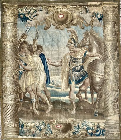 null FLANDERS Important and fine Brussels tapestry In silk and wool Beautiful framing...