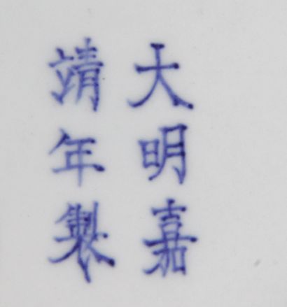 null Chine, XXe siècle Lot de deux porcelaines dont un vase bleu -blanc à décor de...