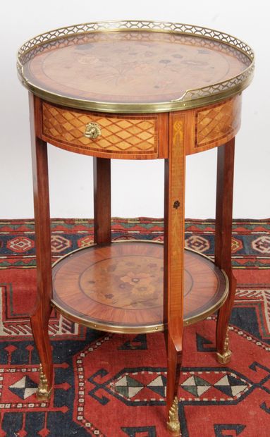 null LITTLE LIVING ROOM TABLE in marquetry and veneer of rosewood, amaranth, satinwood...