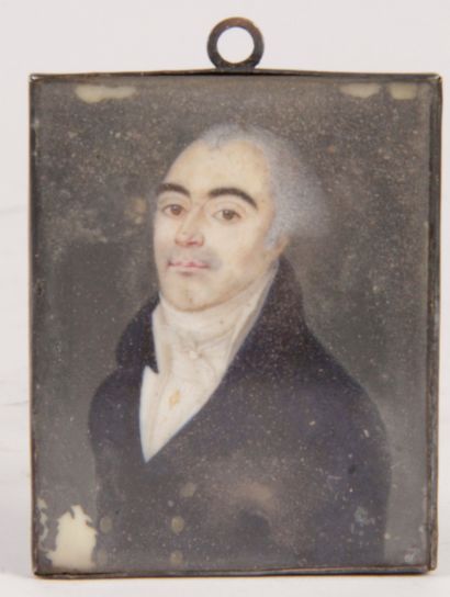 École du début du XIXe Portrait d’homme Miniature...