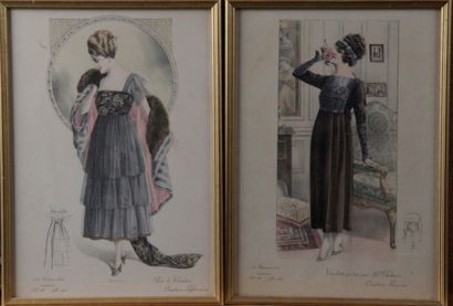 null FOUR LITHOGRAPHS in colors from the magazine La Femme Chic. Printer J. Bas in...