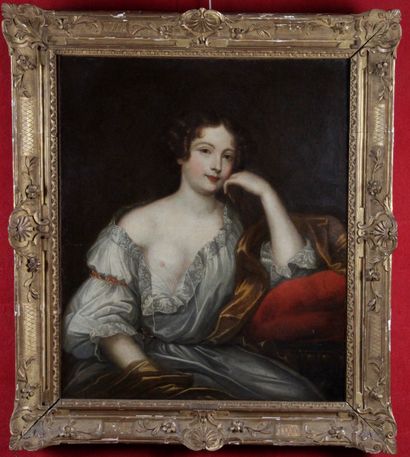 null In the taste of Pierre MIGNARD Portrait of a lady leaning on a cushion Canvas...