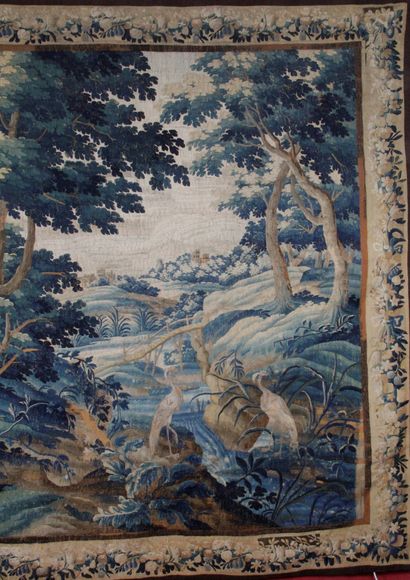 null TAPESTRIES of Aubusson (landscape with the torrent and the heron with village...