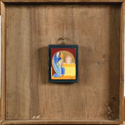 null LEOPOLD SURVAGE (1879-1968) Vierge à l’enfant, 1944 Caséine sur panneau Signé...