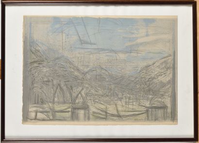 null ALBERTO GIACOMETTI (1901-1966), D’après Paysage de Maloja, Suisse Lithographie...