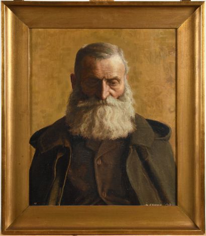 null MAURICE AMBROISE EHLINGER (1896-1981) Portrait de paysan vosgien, 1915 Oil on...