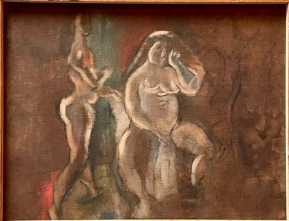 null 
JULES PASCIN (1885-1930) Bavardage (recto), ca. 1923-1924 Et Deux femmes (verso)...