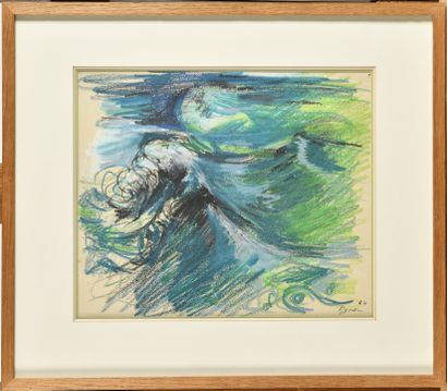 null EDOUARD PIGNON (1905-1993) Vague, 1964 Pastel Signé et daté « 64 » en bas à...