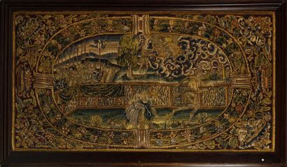 TAPESTRIAN PANEL WITH SMALL STITCHES Oudenaarde,...