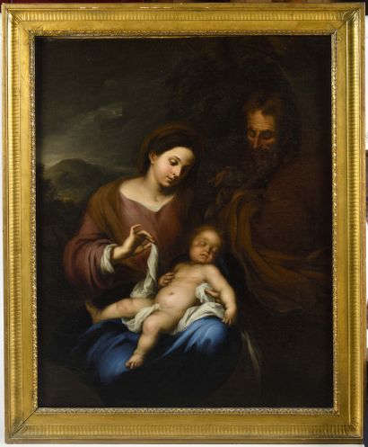 null FRENCH SCHOOL IN THE GOUT OF THE 16th CENTURY The Virgin and Child and Saint...