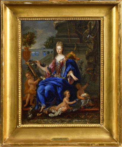 null ATTRIBUE A FRANÇOIS DE TROY (1645-1730) Portrait présumé de la duchesse du Maine...