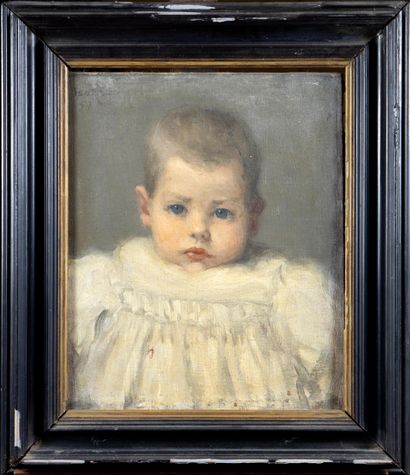 ISO RAE (1860 - 1940) Portrait de bébé Huile...