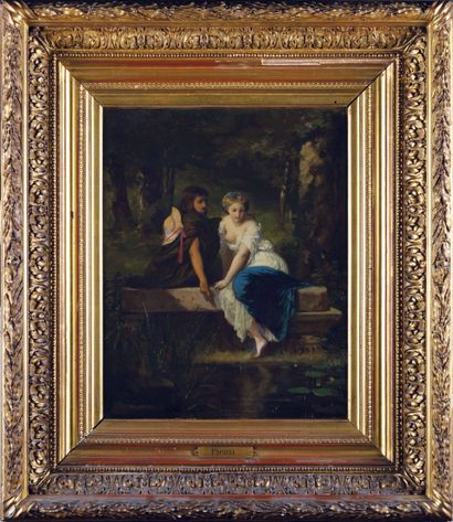 null Henri Pierre PICOU (1824-1895) Scène galante Huile sur toile Signé en bas à...