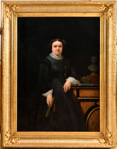 null Marie Jules QUANTIN (1810-1884) Portrait de Madame Huile sur toile Signé et...