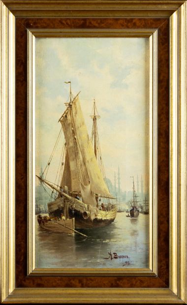 Antoine BARBIER (1859-1948) Port de Constantinople...
