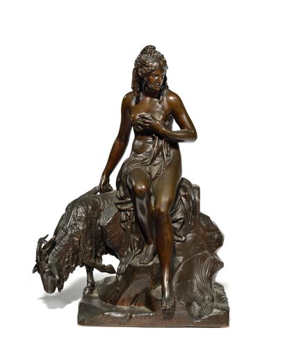 null PIERRE JULIEN (1731-1804) AFTER Amalthea and the goat of Jupiter Bronze with...