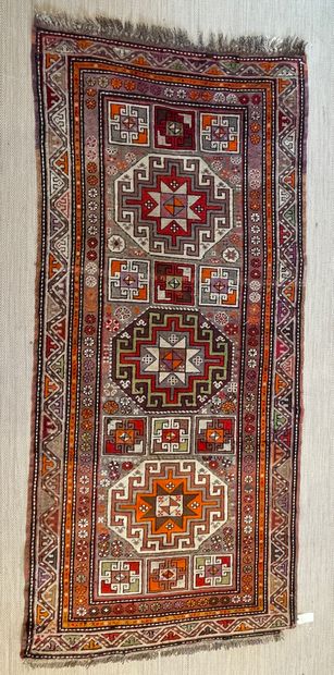 null CAUCASE Kazak carpet About 1930/40 235 x 107 cm Wool velvet on wool foundations...