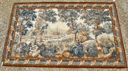 null AUBUSSON Importante tapisserie d'Aubusson dans le goût du début du XVIIIe 153...