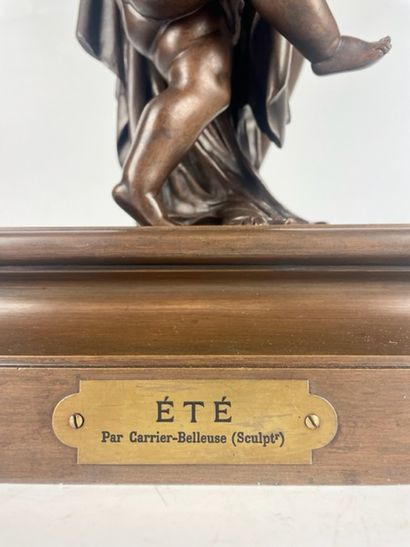  Albert-Ernest CARRIER BELLEUSE (1824-1887) Eté Grand bronze à patine brune, signé...