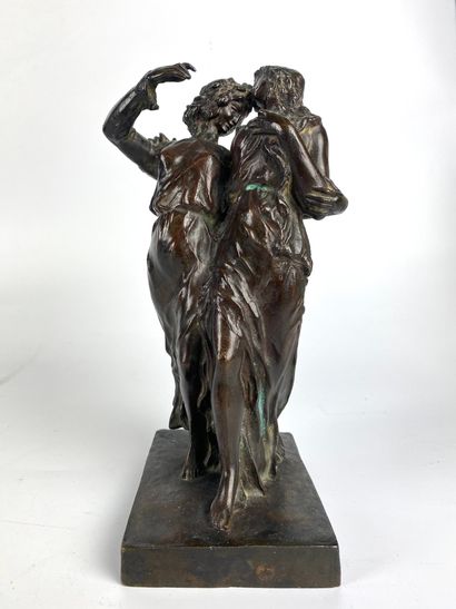 Félix VOULOT (1865-1926) Two dancers Bronze...